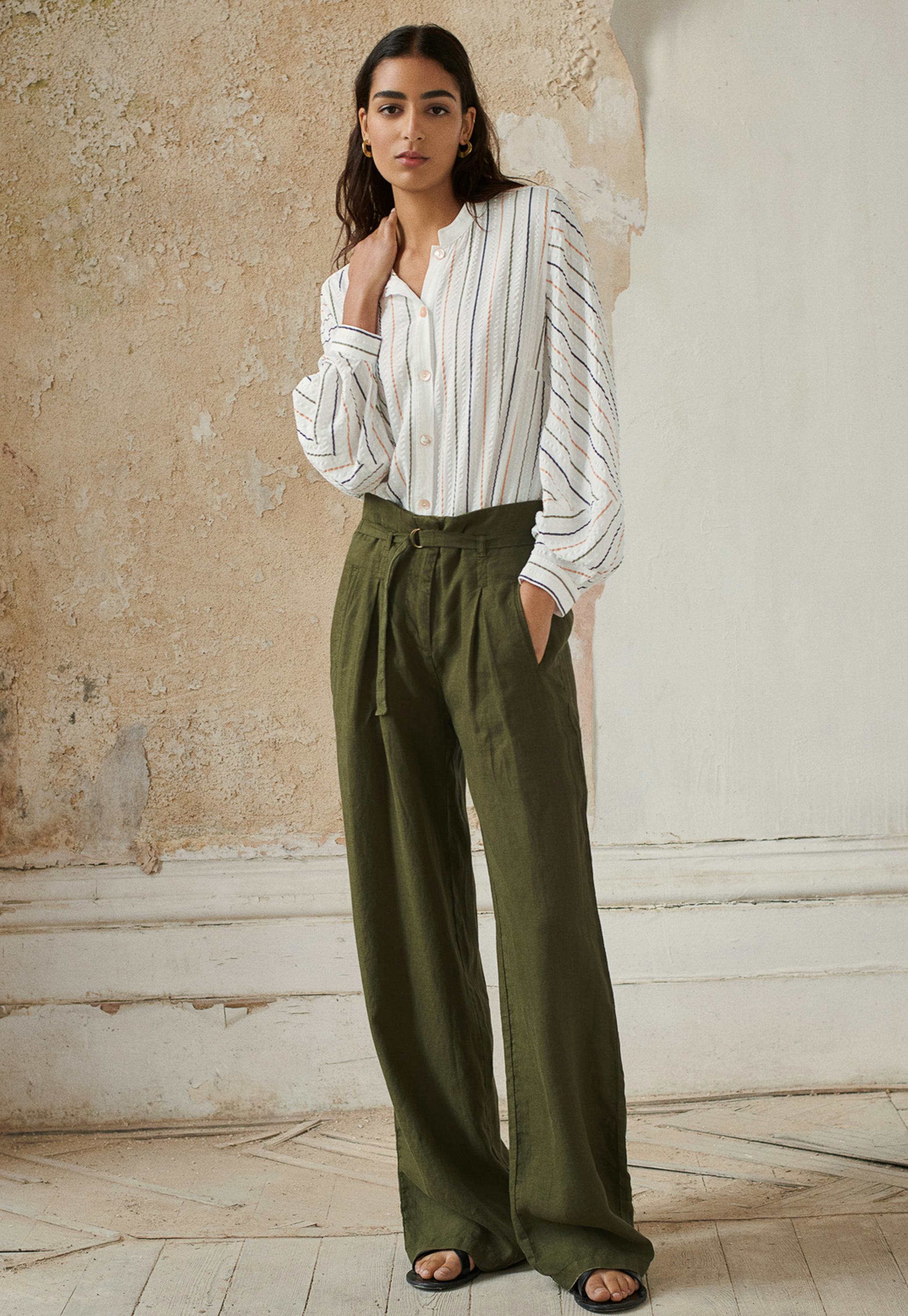 Product Image of Belted wide-leg linen trousers