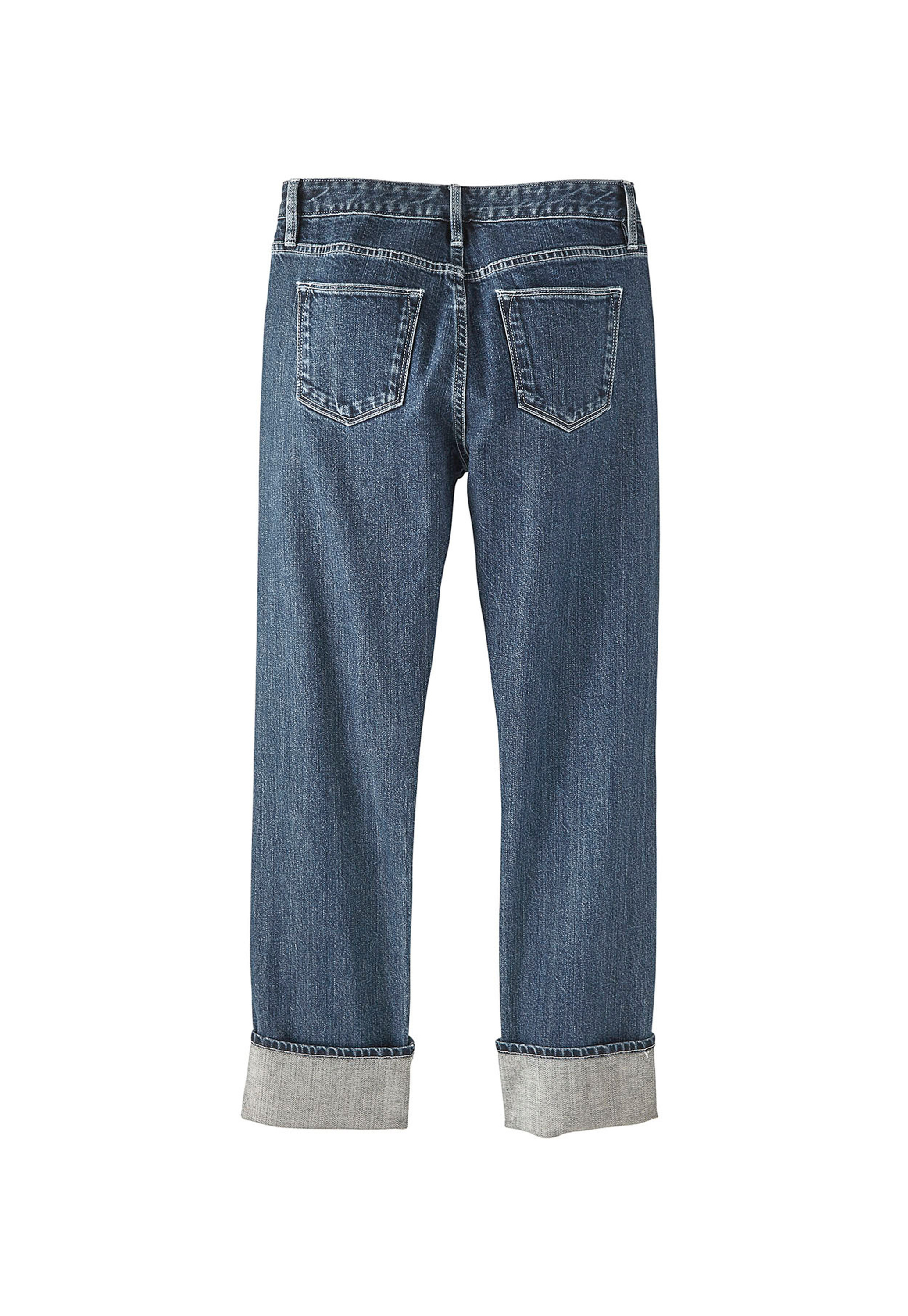 Mid-wash deep hem selvedge jeans