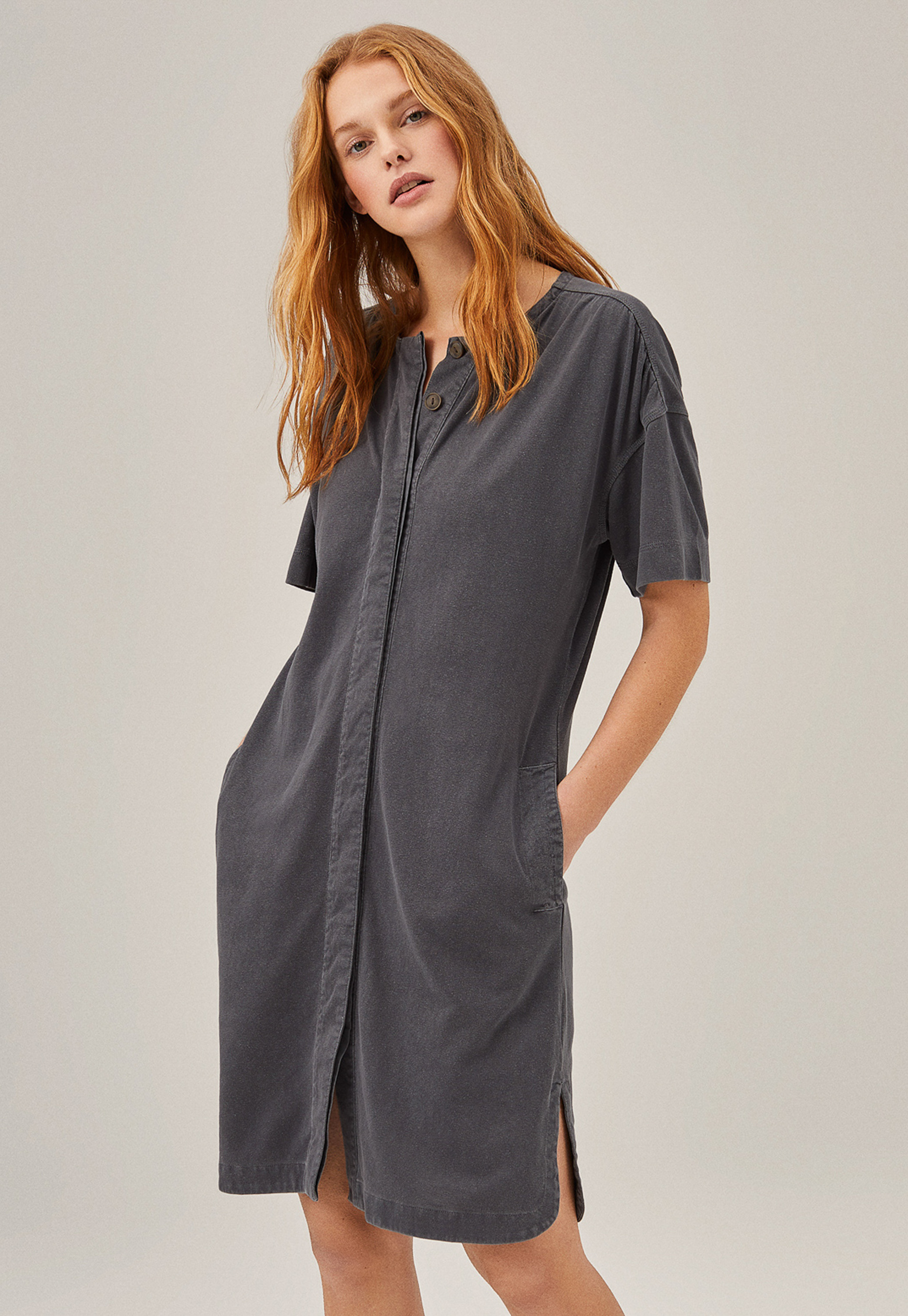 cotton dress button front