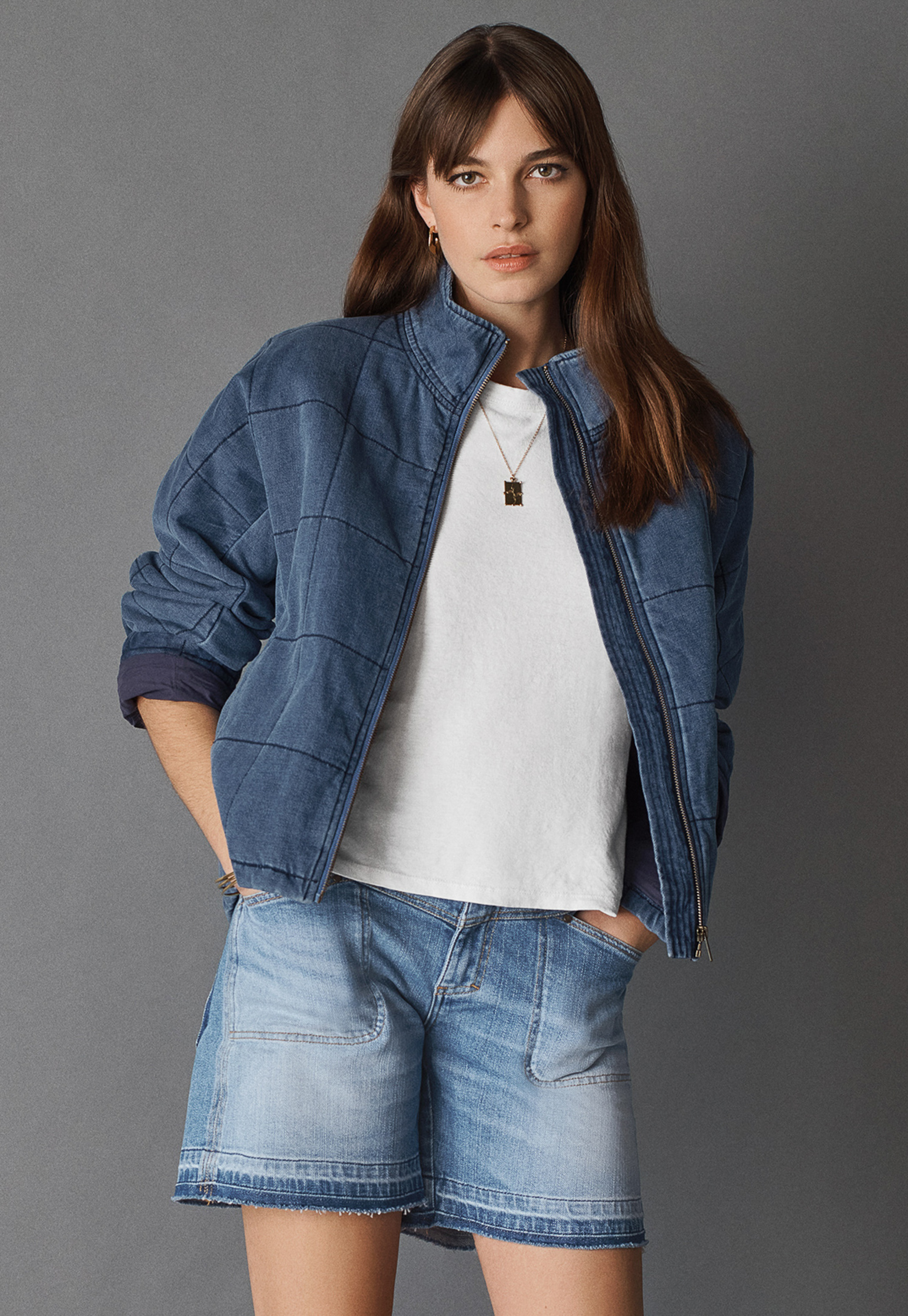 Wrap London - Indigo quilted jacket