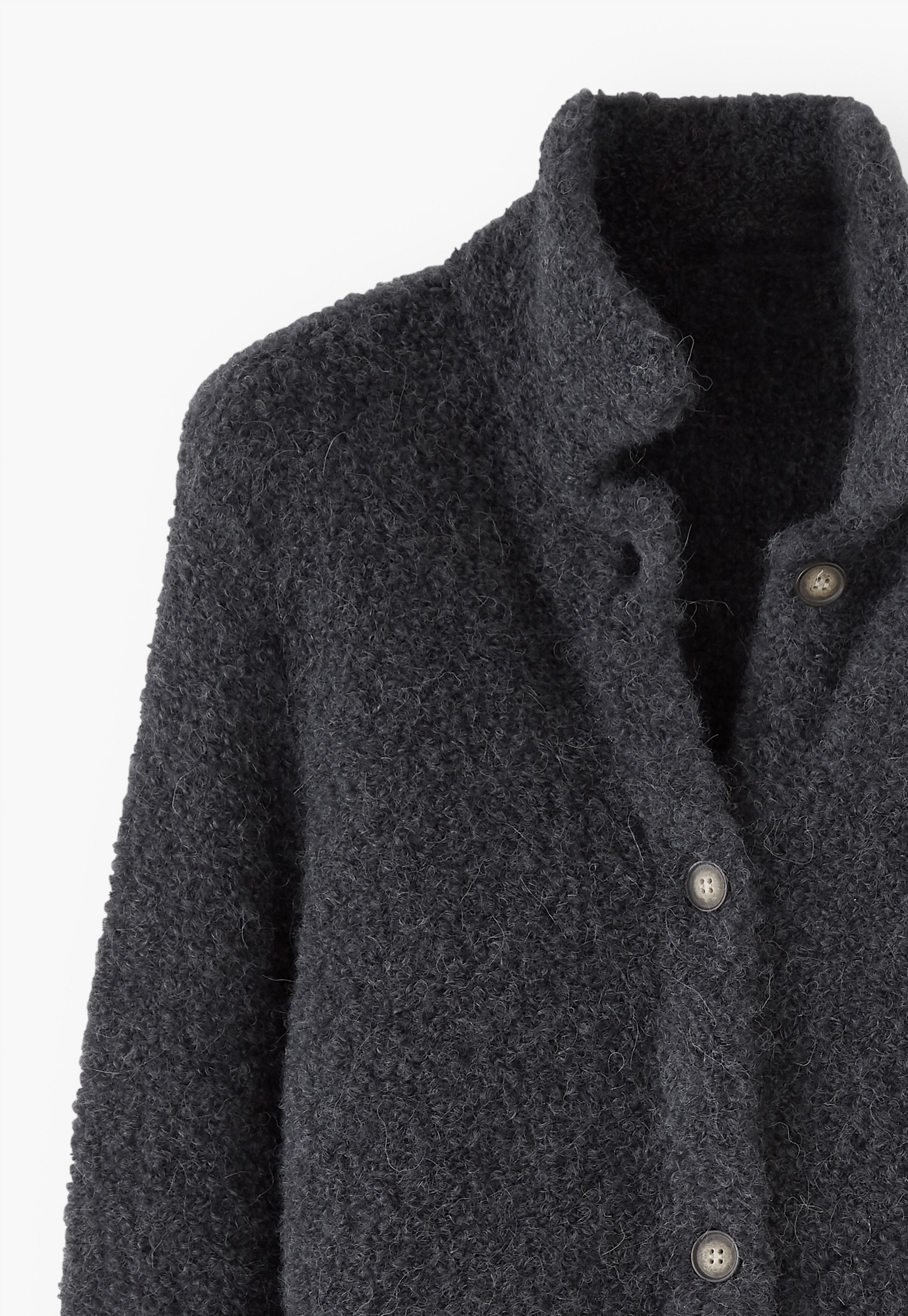 boucle knit coat