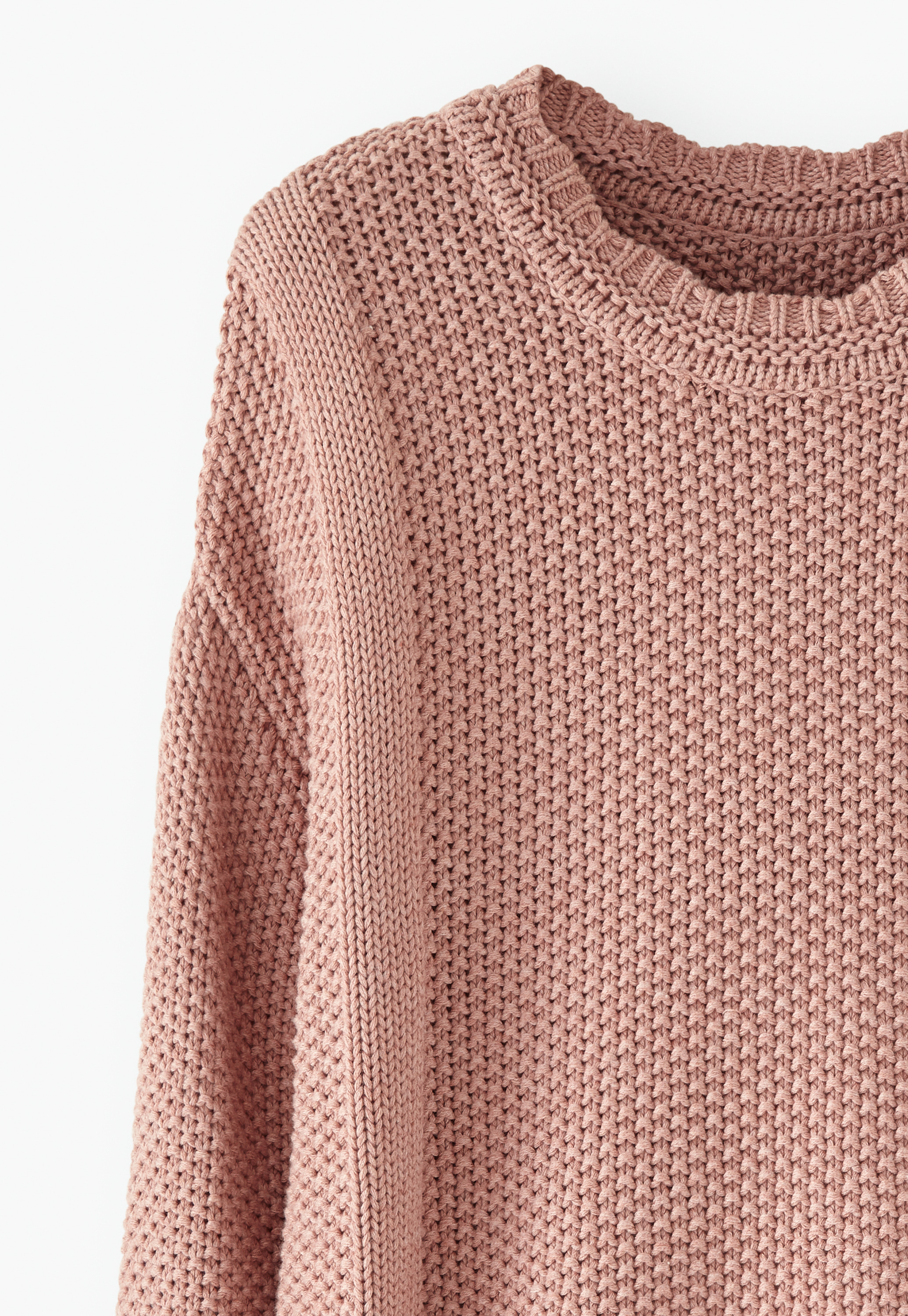 Moss-stitch organic cotton sweater