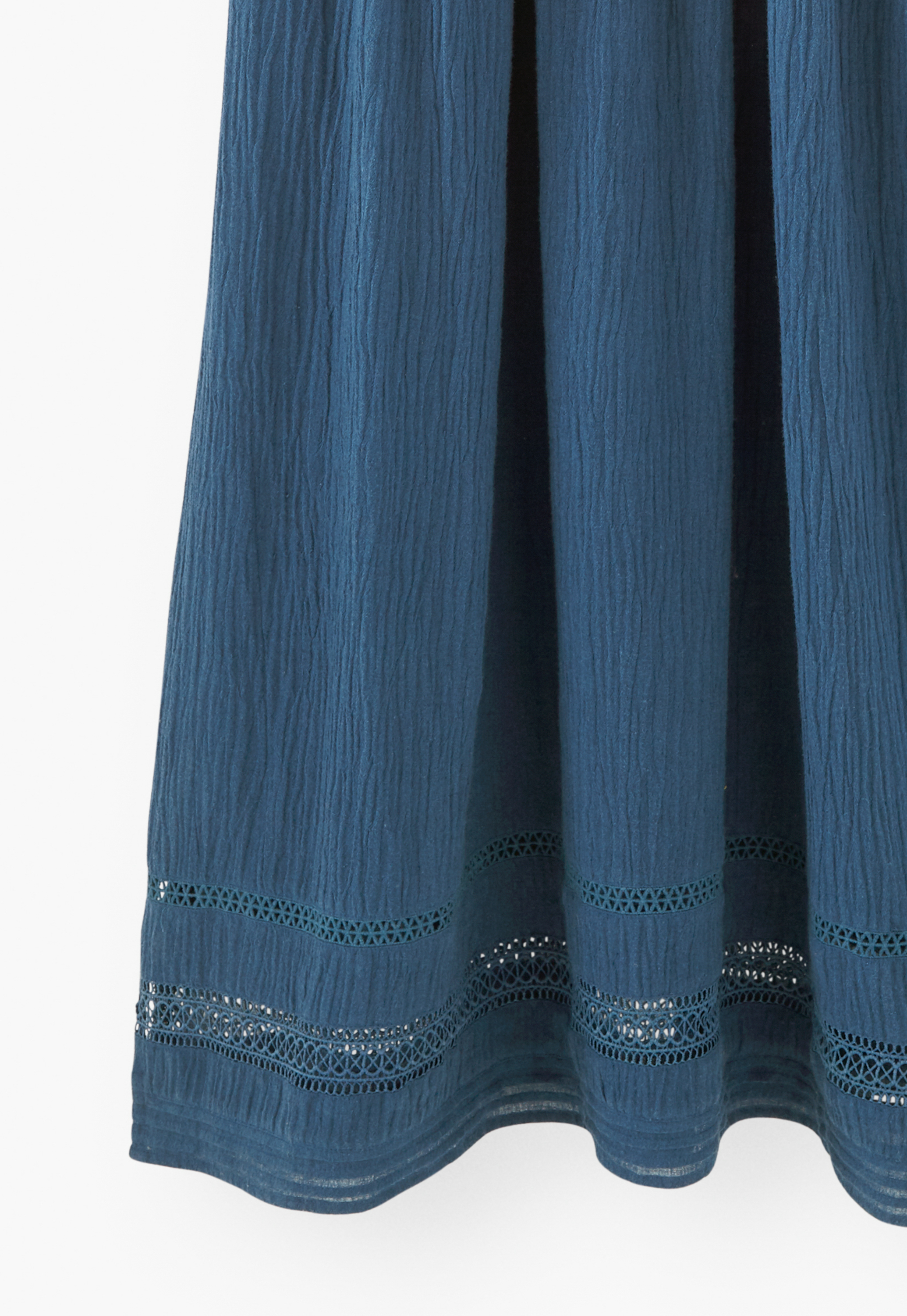 Wrap London - Crinkle cotton linen lace-detail dress