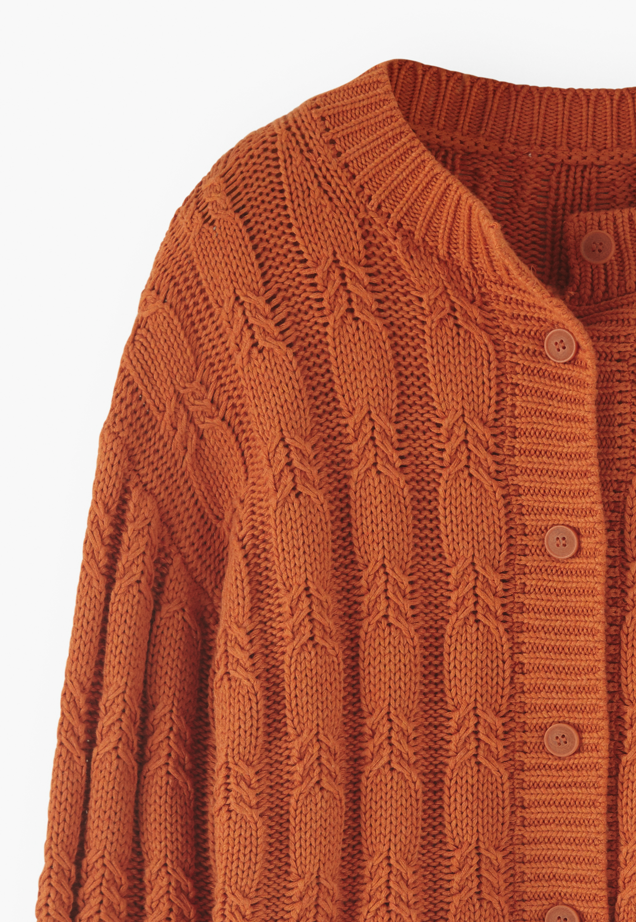 Orange cable knit cardigan best sale