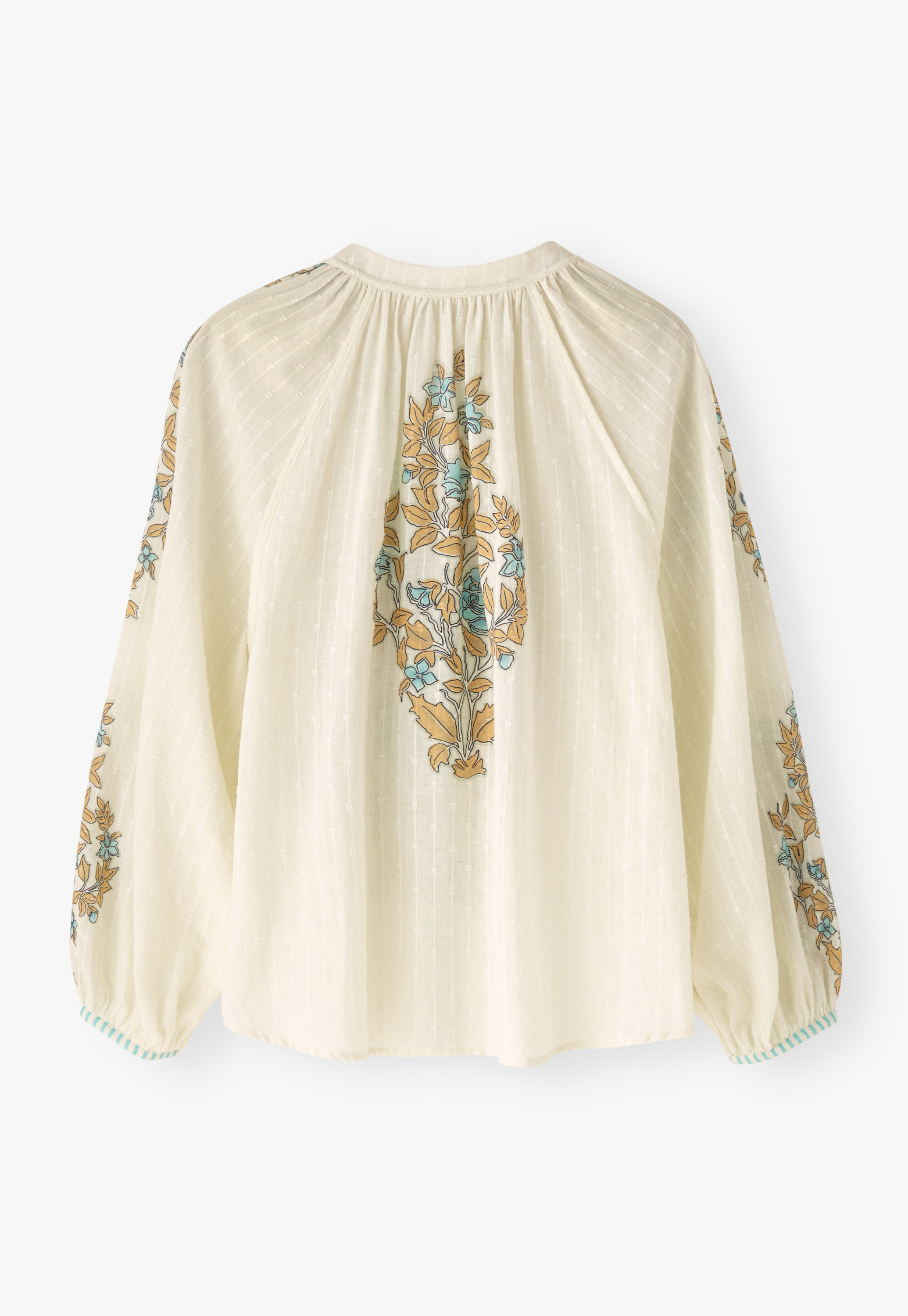Wrap London - Printed cotton notch-neck blouse