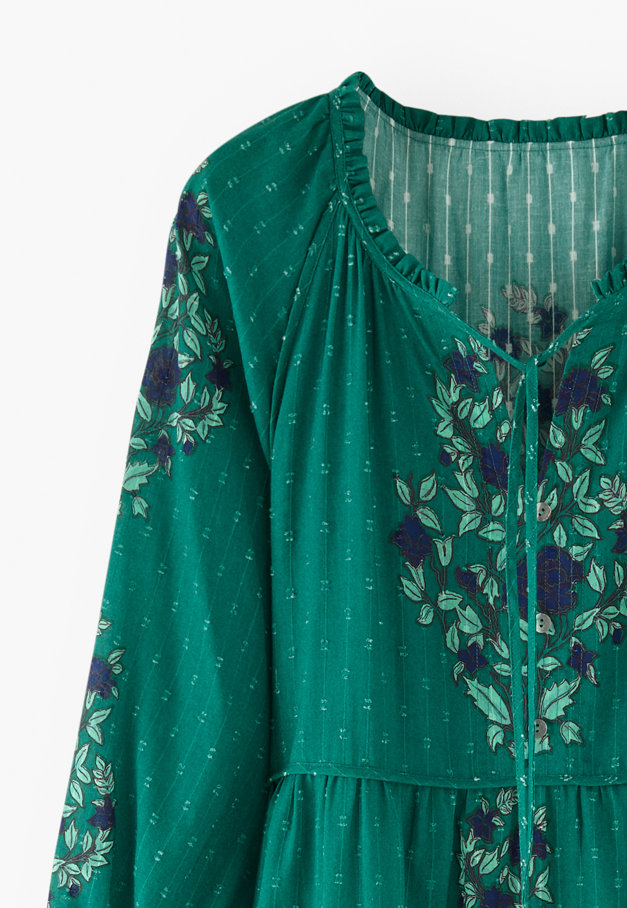 Wrap London - Printed cotton notch-neck dress