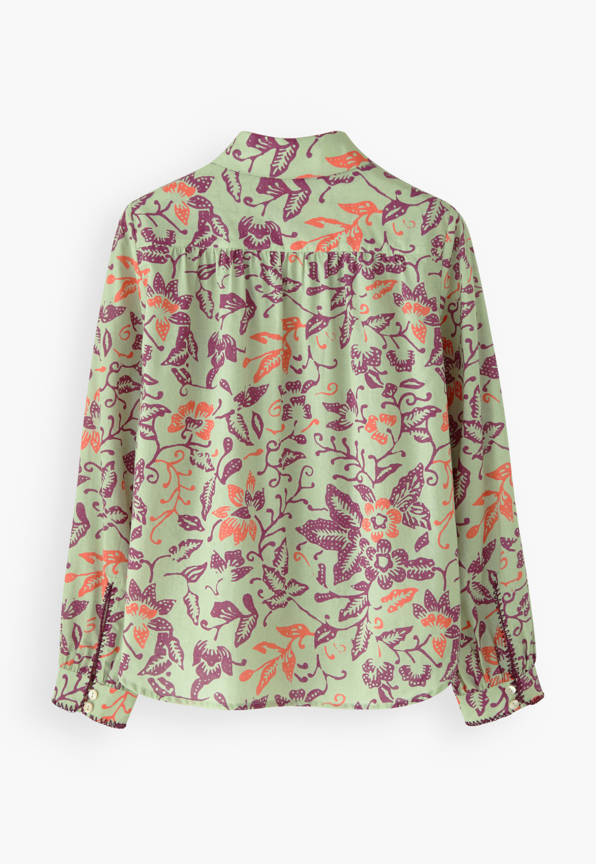 さらに100円引き◆citybreeze◆SHIRRING RIBBON LONG SLEEVE Wrap London - Printed cotton shirring-detail shirt