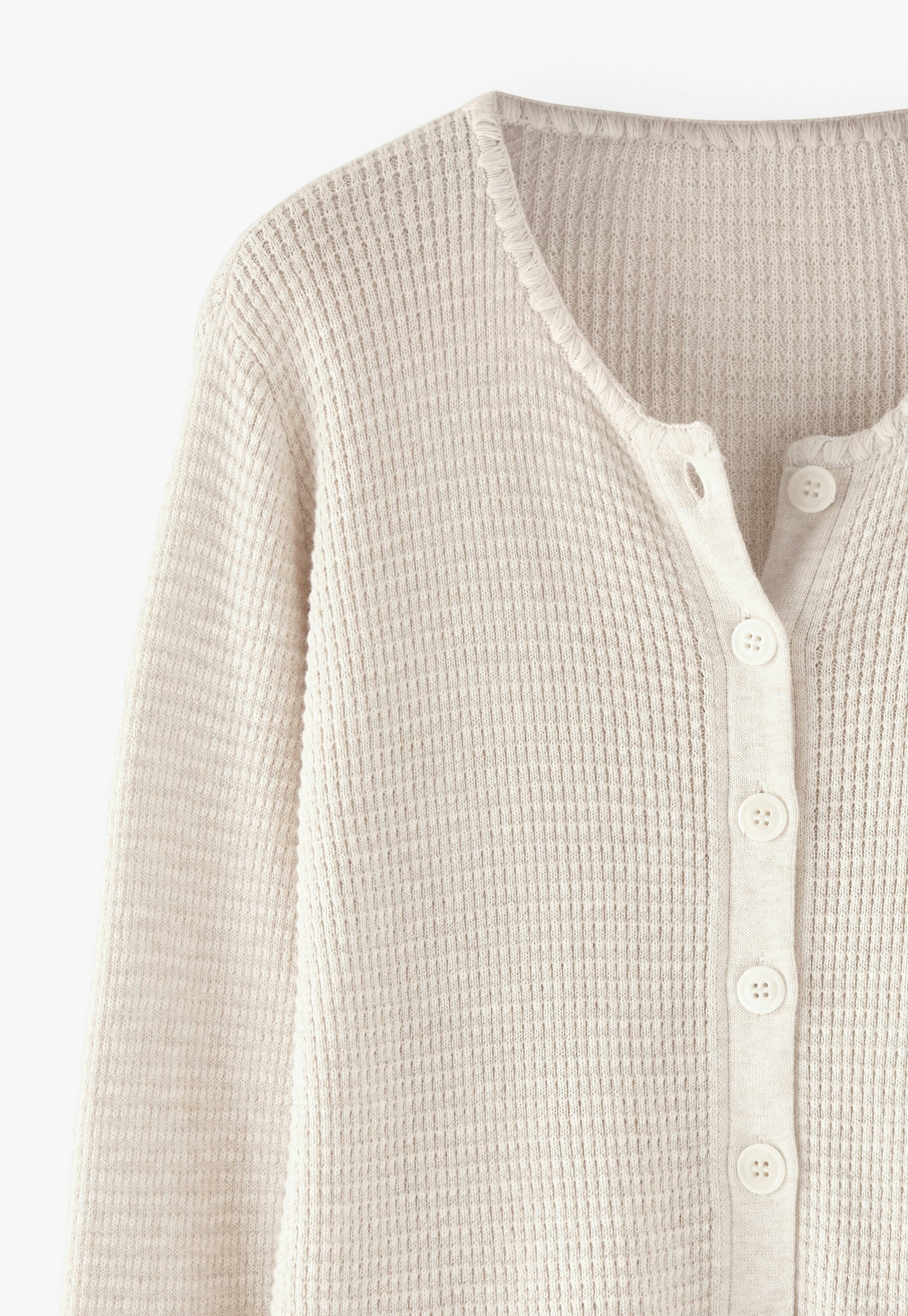 Wrap London Organic cotton waffle-stitch cardigan