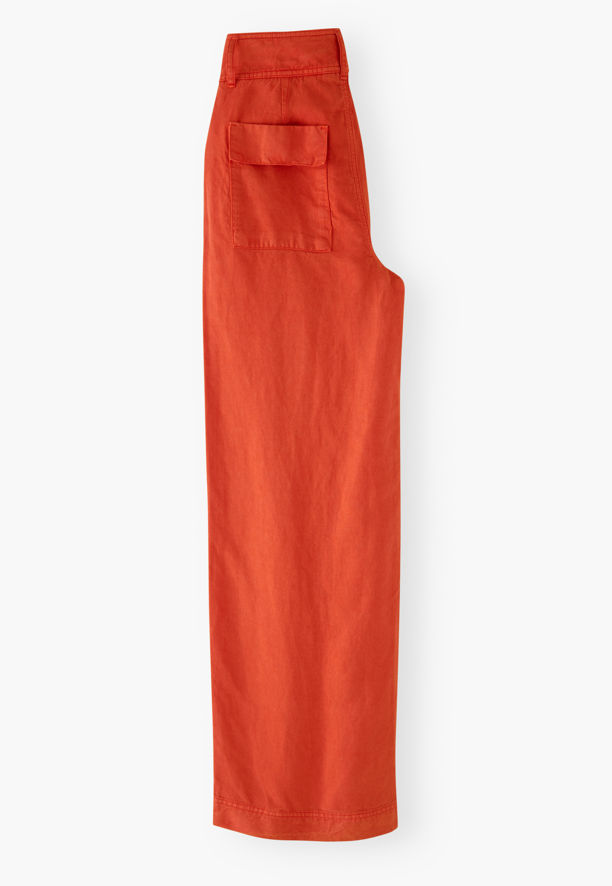 Wide-Leg Cotton Trousers With Darted Knees