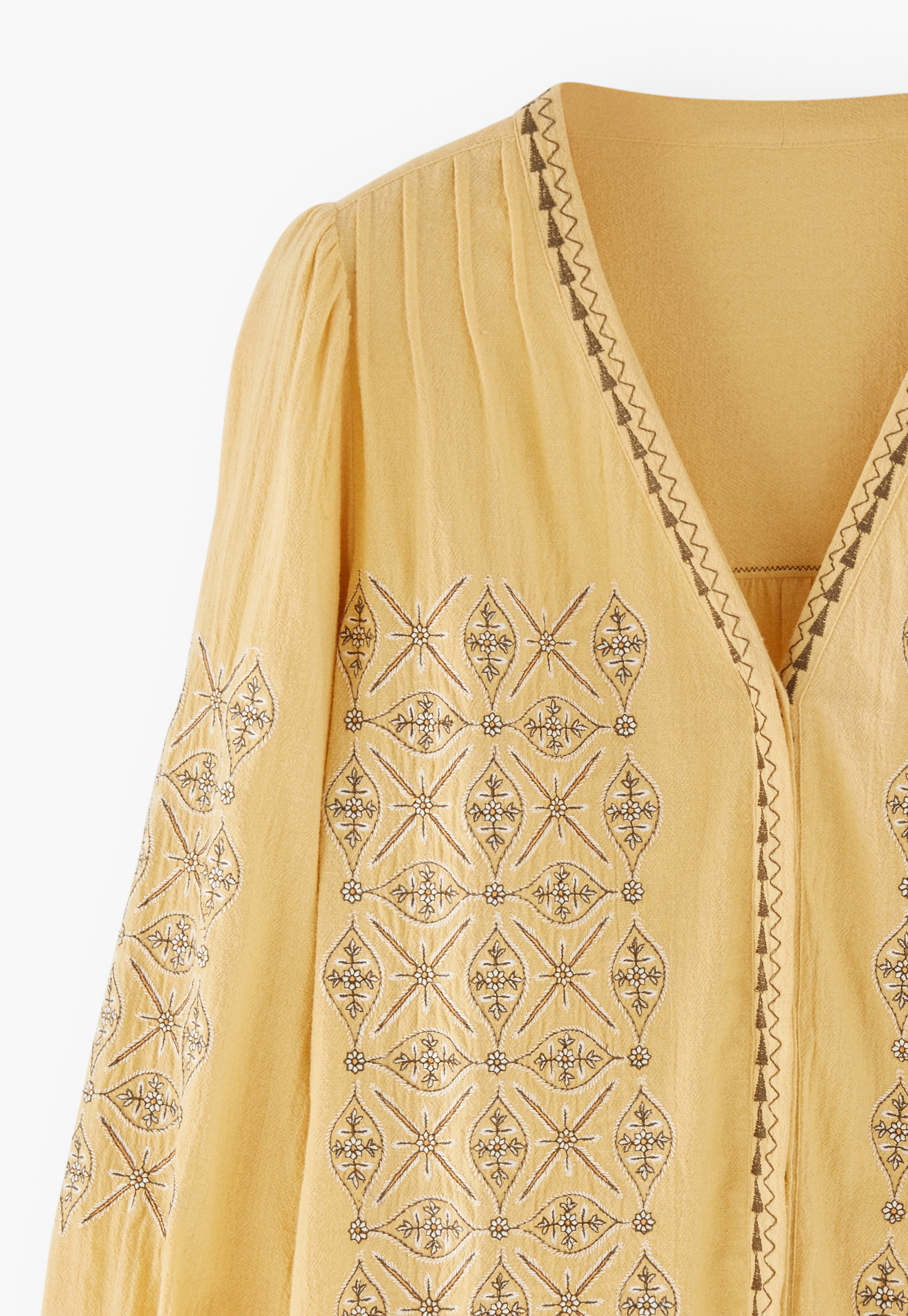 Wrap London - Embroidered cotton & linen blouse