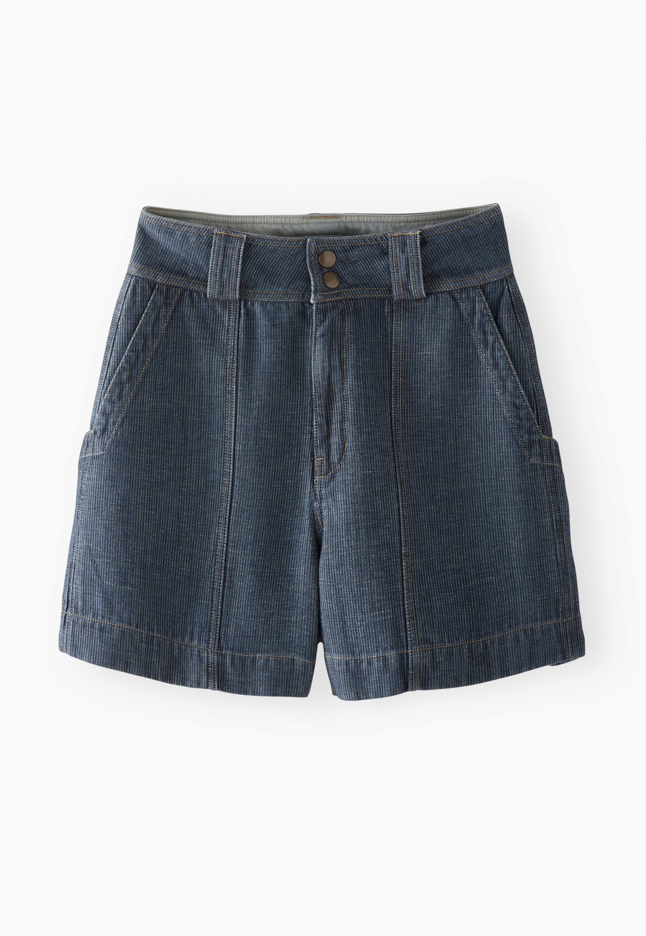Wrap London - Cotton & linen striped shorts
