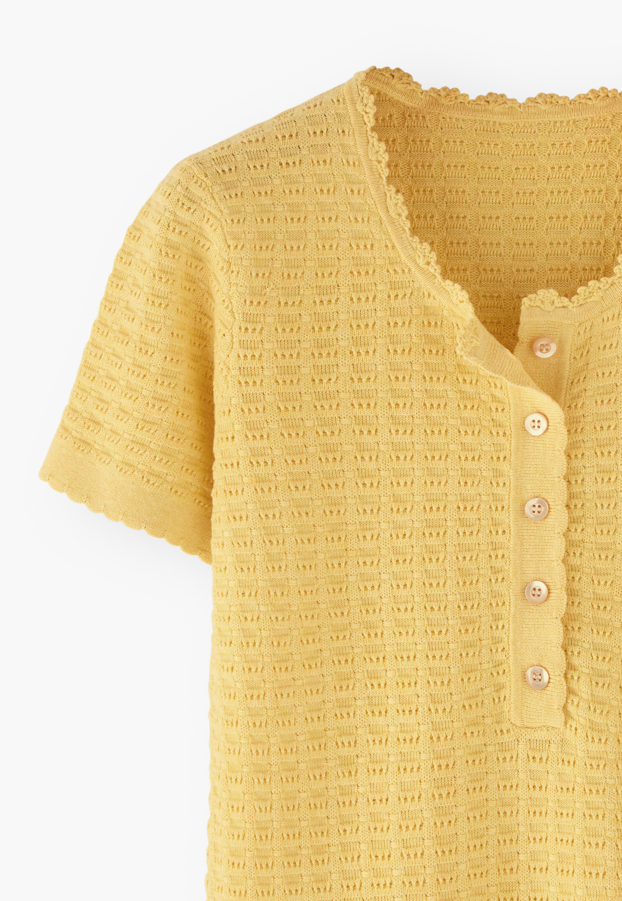 Tシャツ・カットソー RONRON DOT FRILL STITCH SLEEVELESS SOFT YELLOW RR25BSL1449SY Star Stud Sleeveless Top (2401T11300-CREAM-YELLOW)