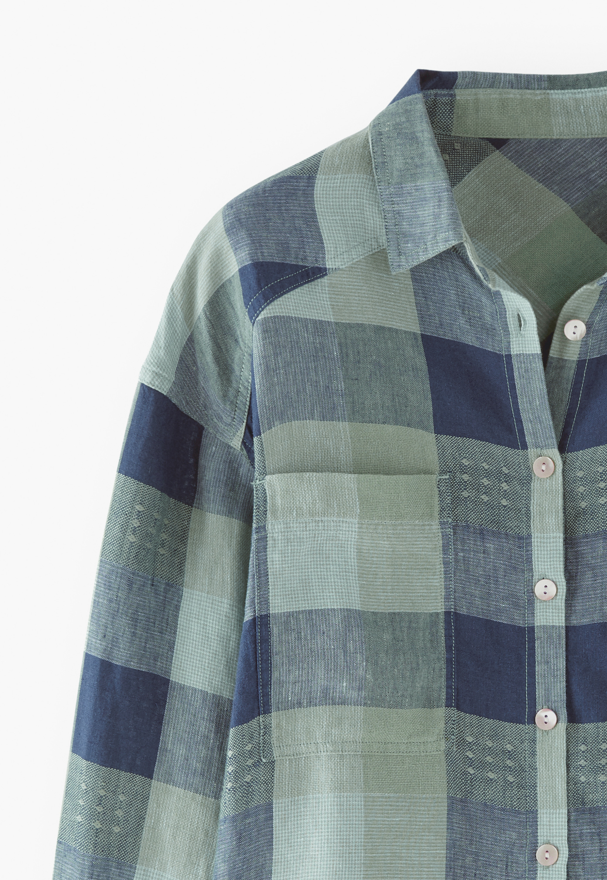 Wrap London - Oversized linen gingham shirt