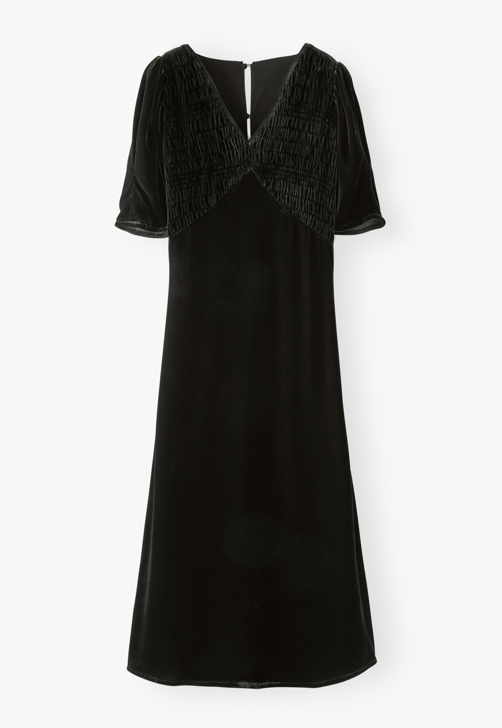 Wrap London - Silk & viscose velvet shirring dress