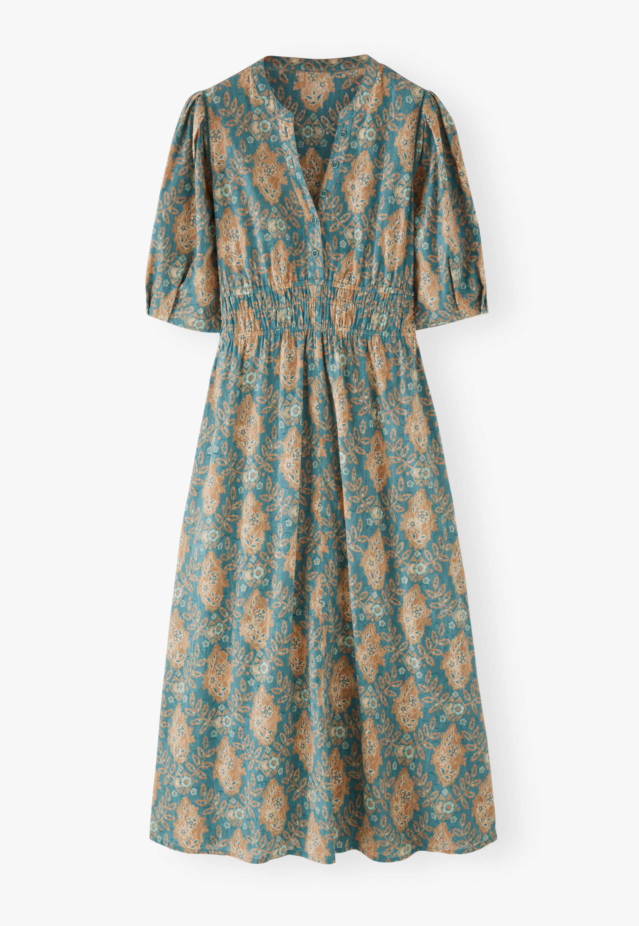 cotton on floral wrap dress Lime Green Overall Blue Floral Block Print Cotton Wrap Dress - TRUEBROWNS  LIFESTYLE PVT. LTD