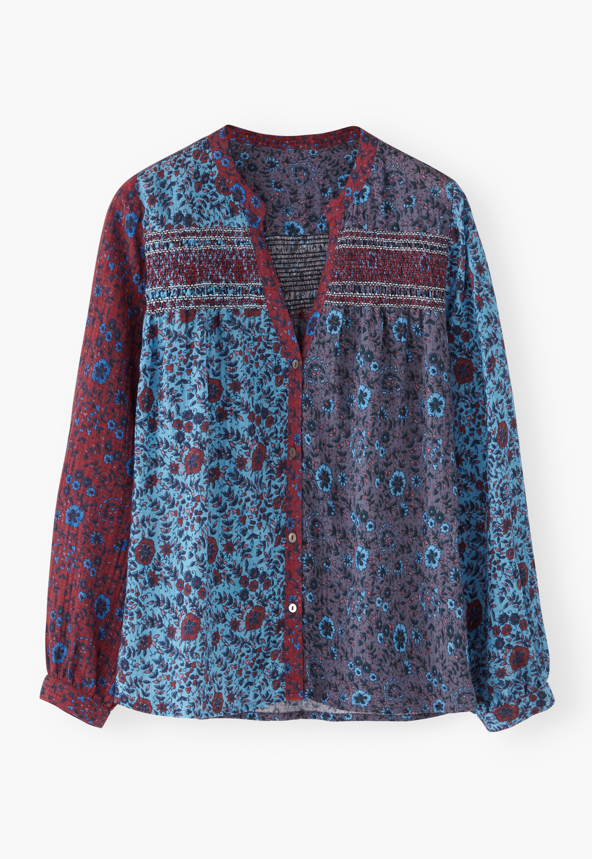 トップス SHIRRING DESIGN BLOUSE Wrap London - Printed shirring cotton & modal blouse