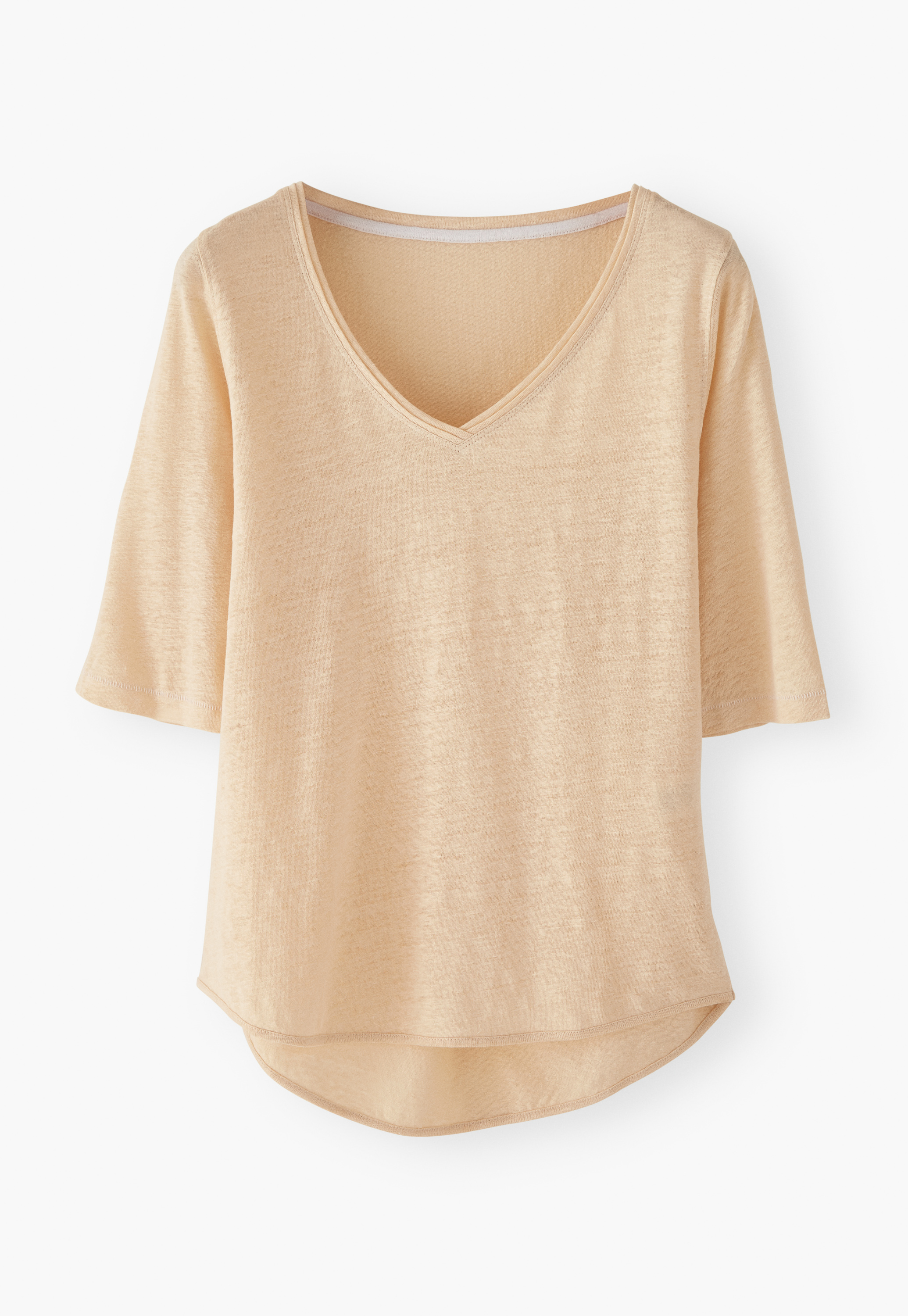 Wrap London - V-neck linen jersey t-shirt