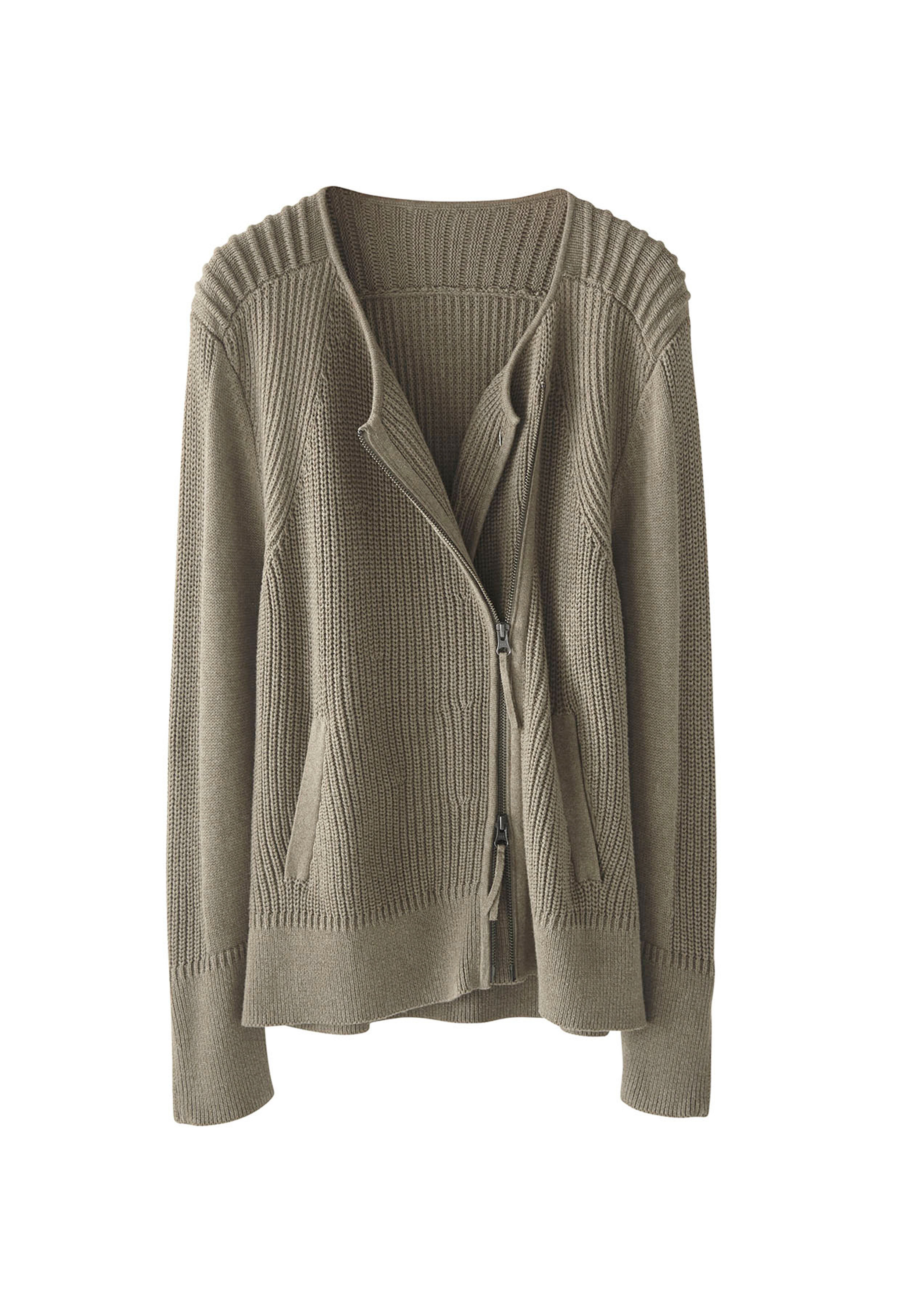 cotton zip cardigan