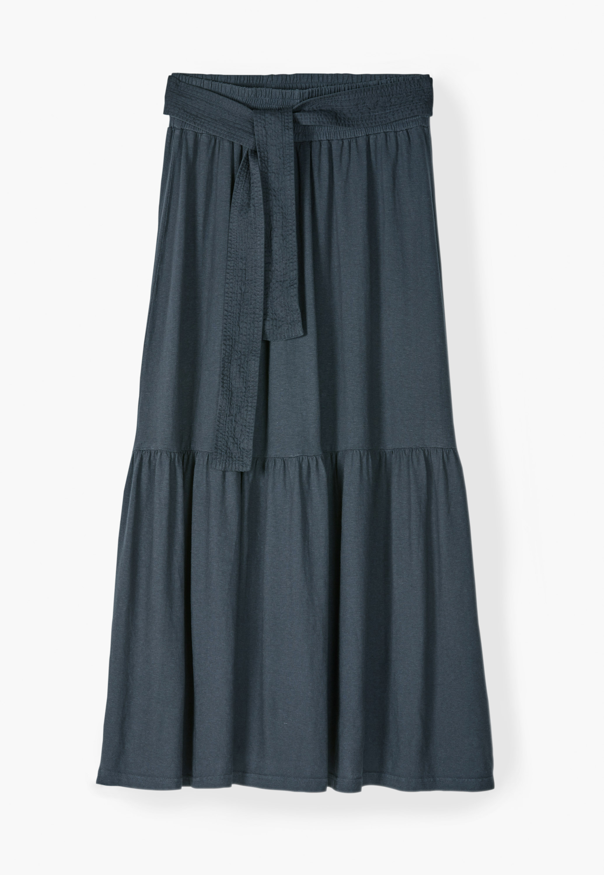 long navy jersey skirt