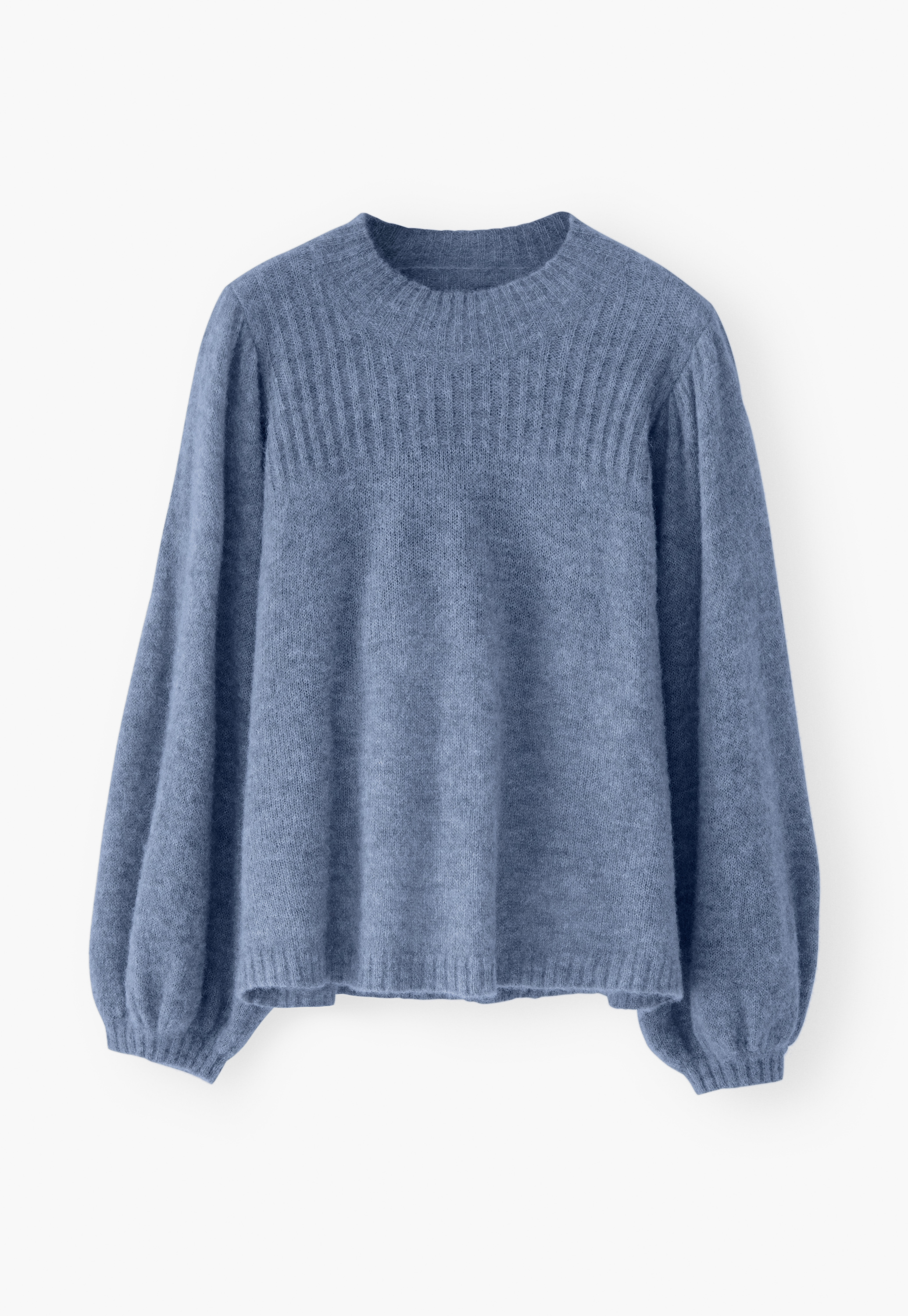 Alpaca blend blouson-sleeve sweater