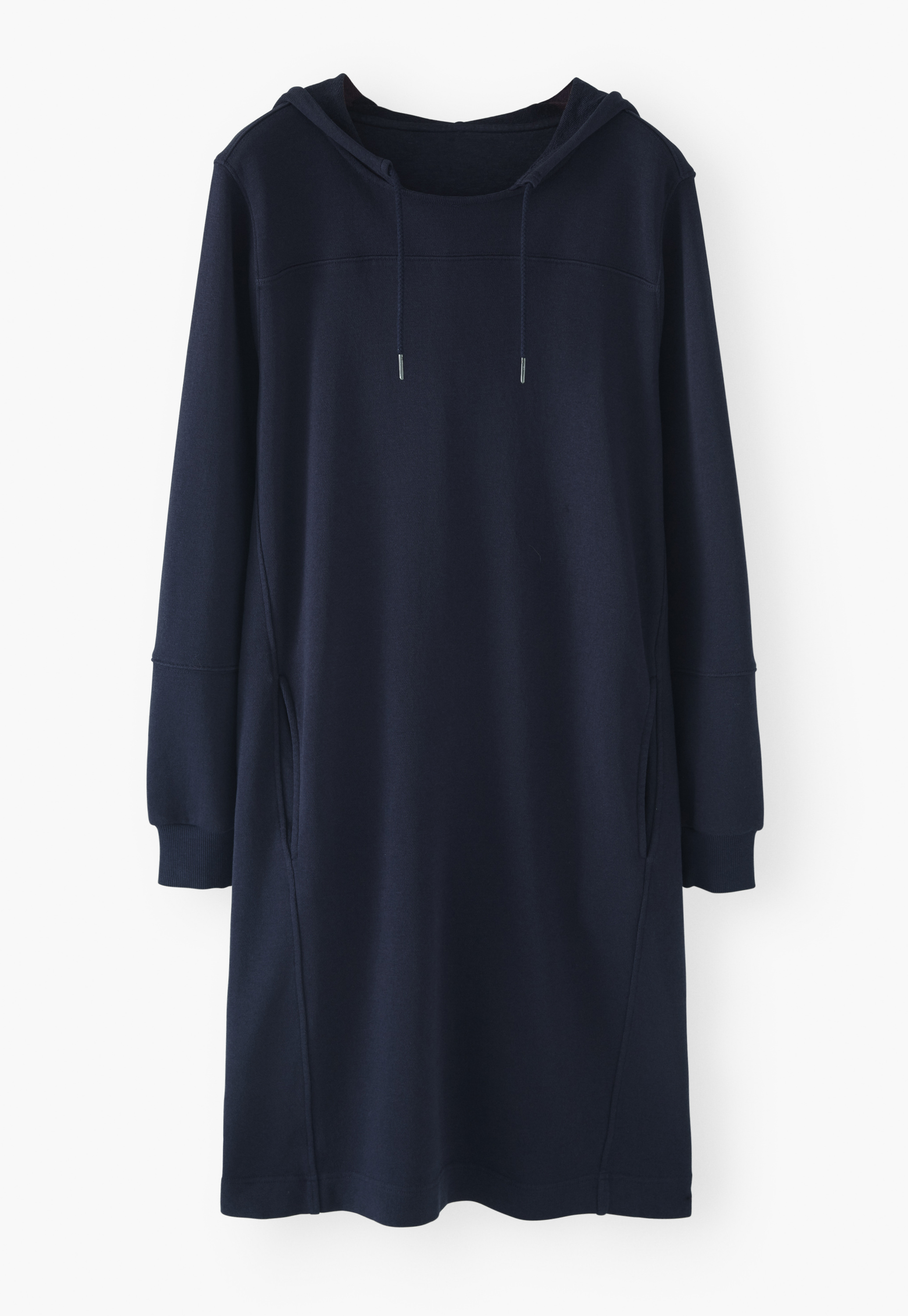 Hooded organic cotton sweatshirt dress