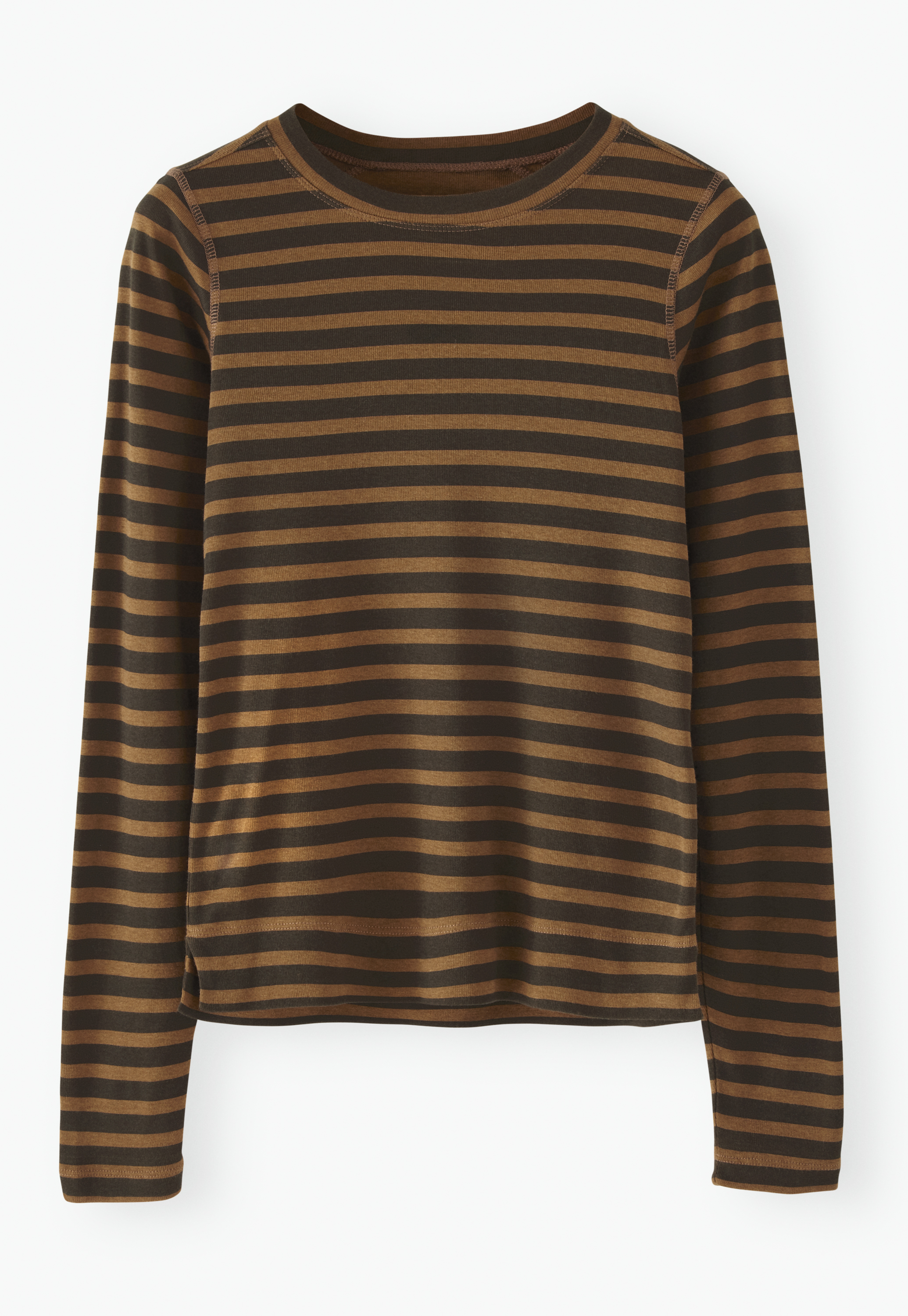 【最終値下げ】S ブラウン Cotton Striped Ribbed Cotton Striped Ribbed knit Dress Brown S