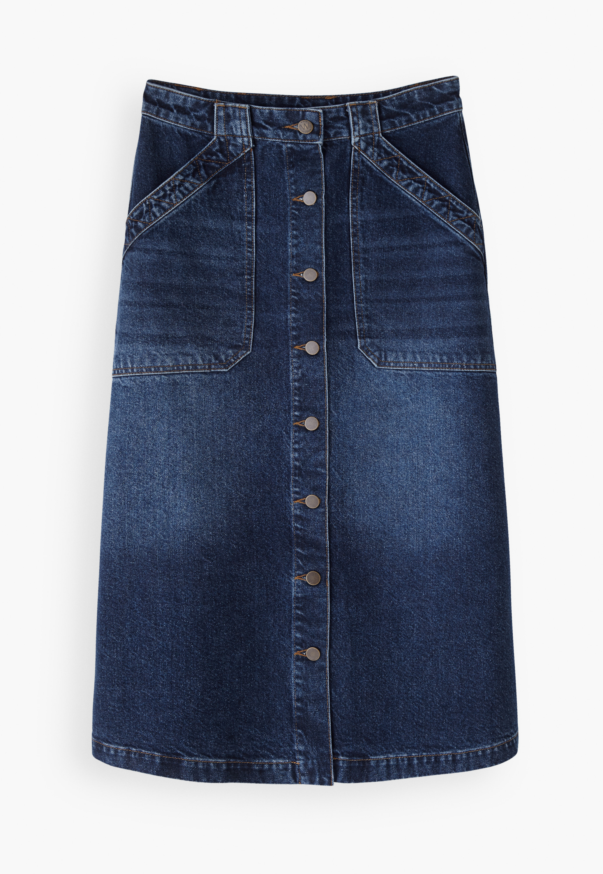 Wrap London Recycled cotton denim button-front skirt