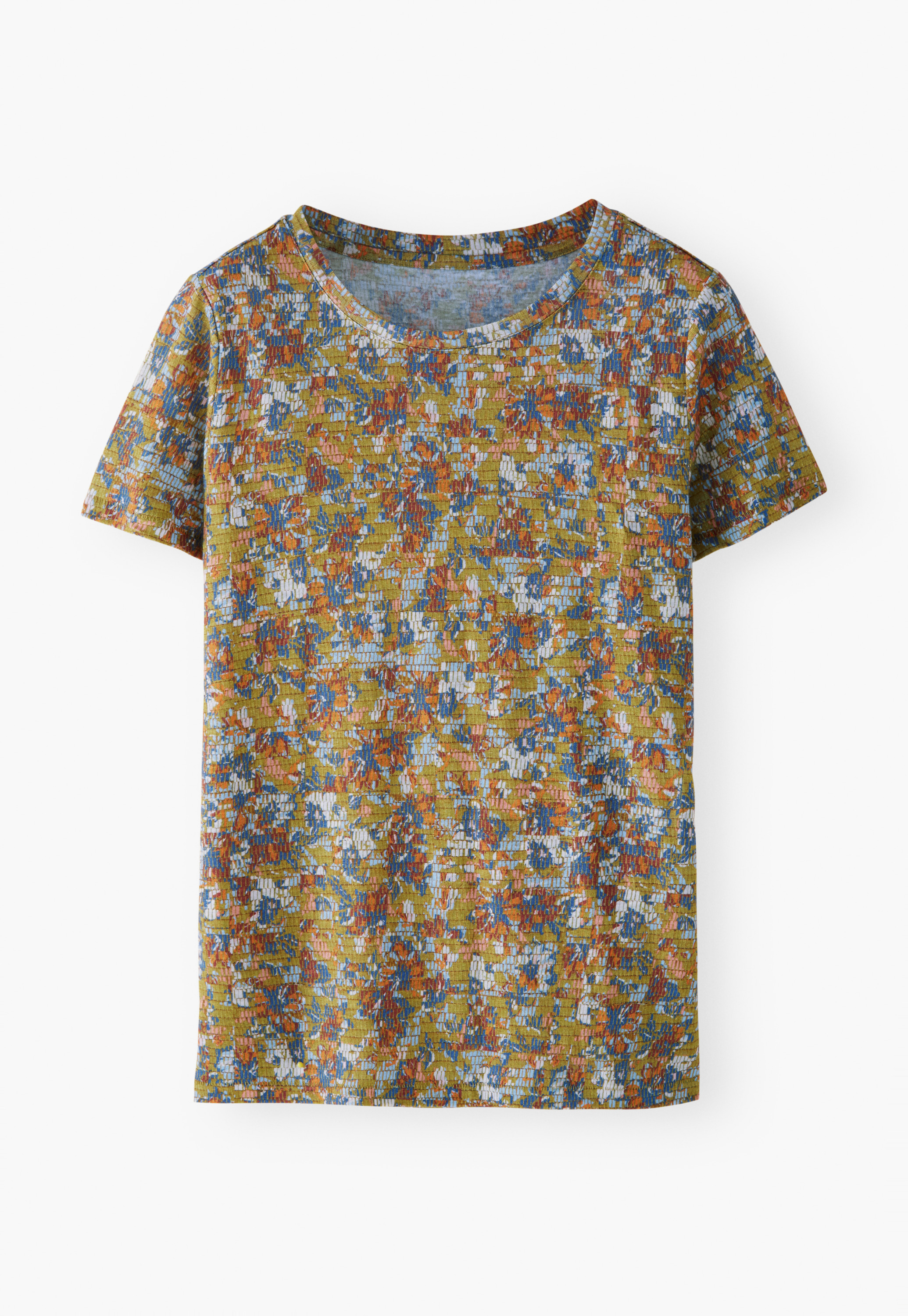 Wrap London - Printed linen jersey T-shirt