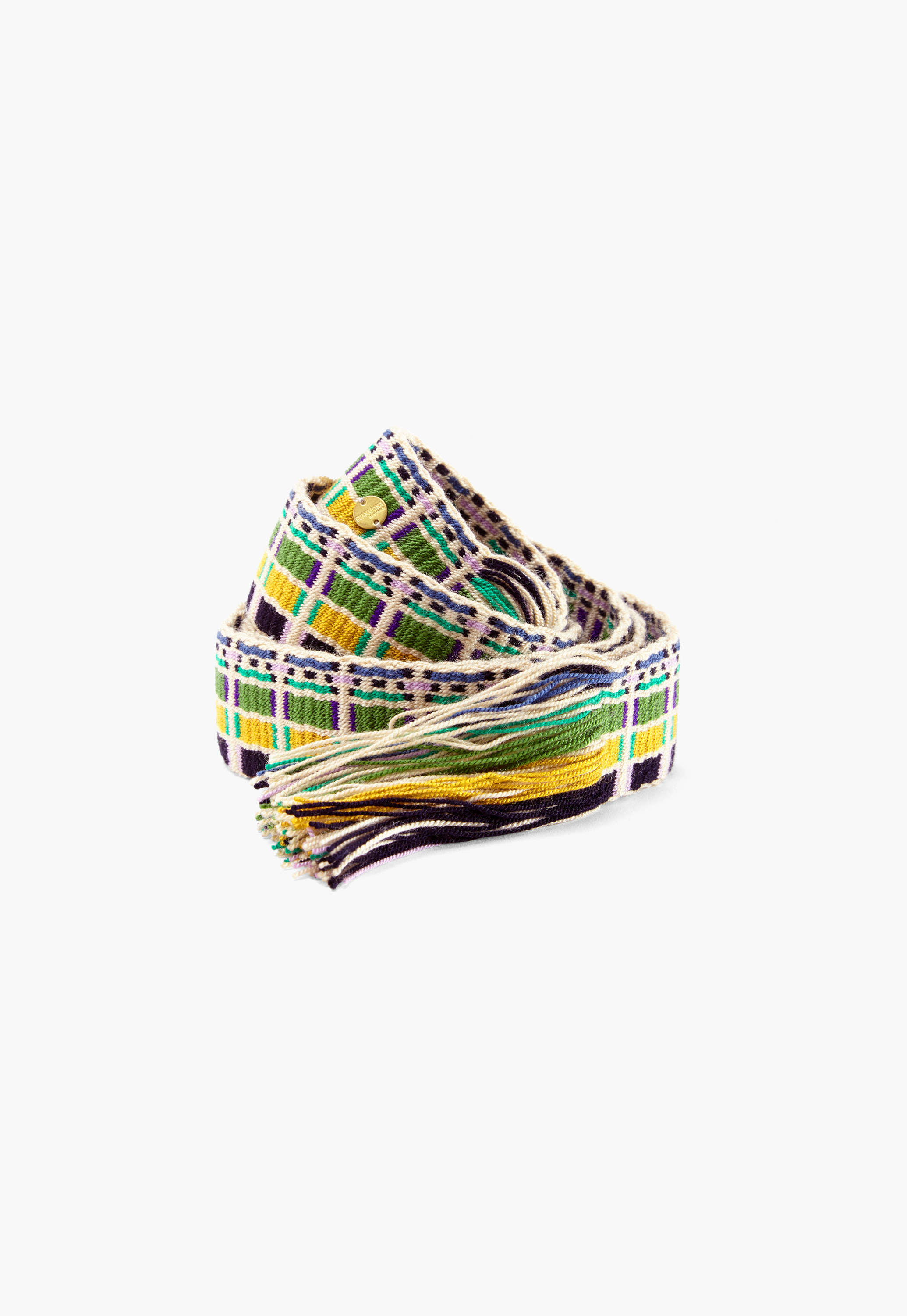 FTWWL Bright Multicolor Cotton Fringe Woven Belt Woven Belt, Cinturón Artesanal Tejido,multicolored Leather  main image 3