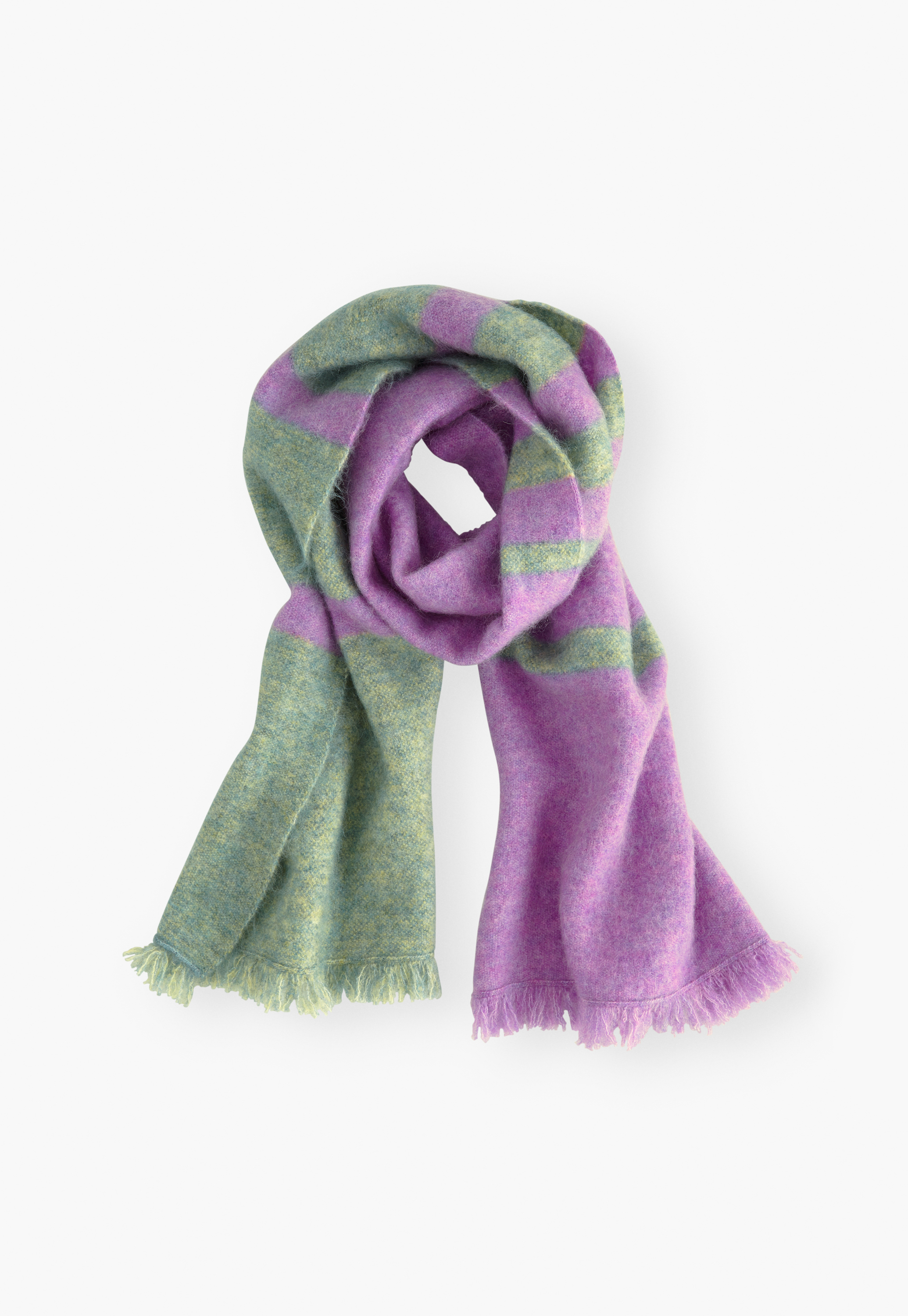 Wrap London - Striped mohair-blend scarf