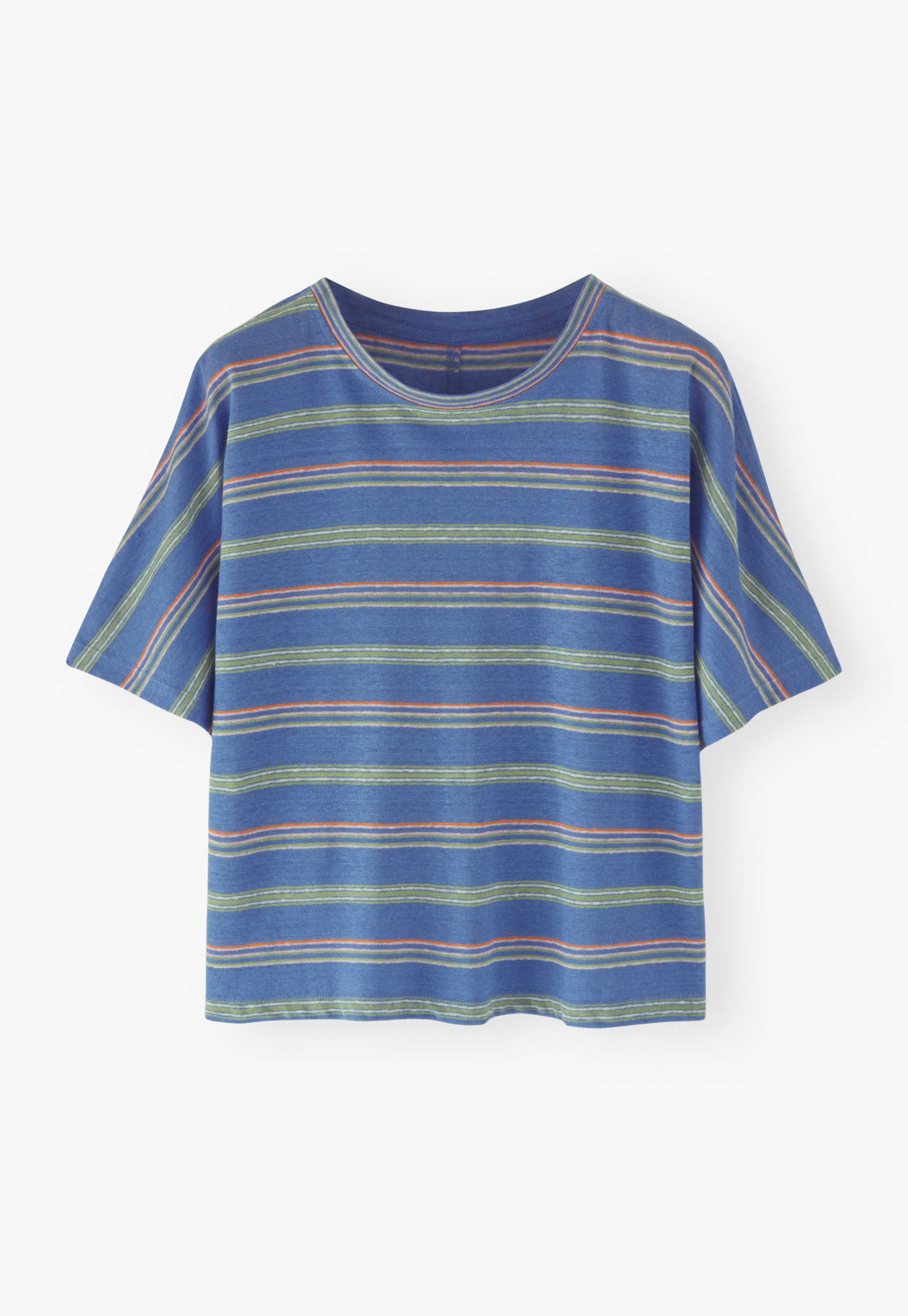 Wrap London - Striped boxy linen T-shirt