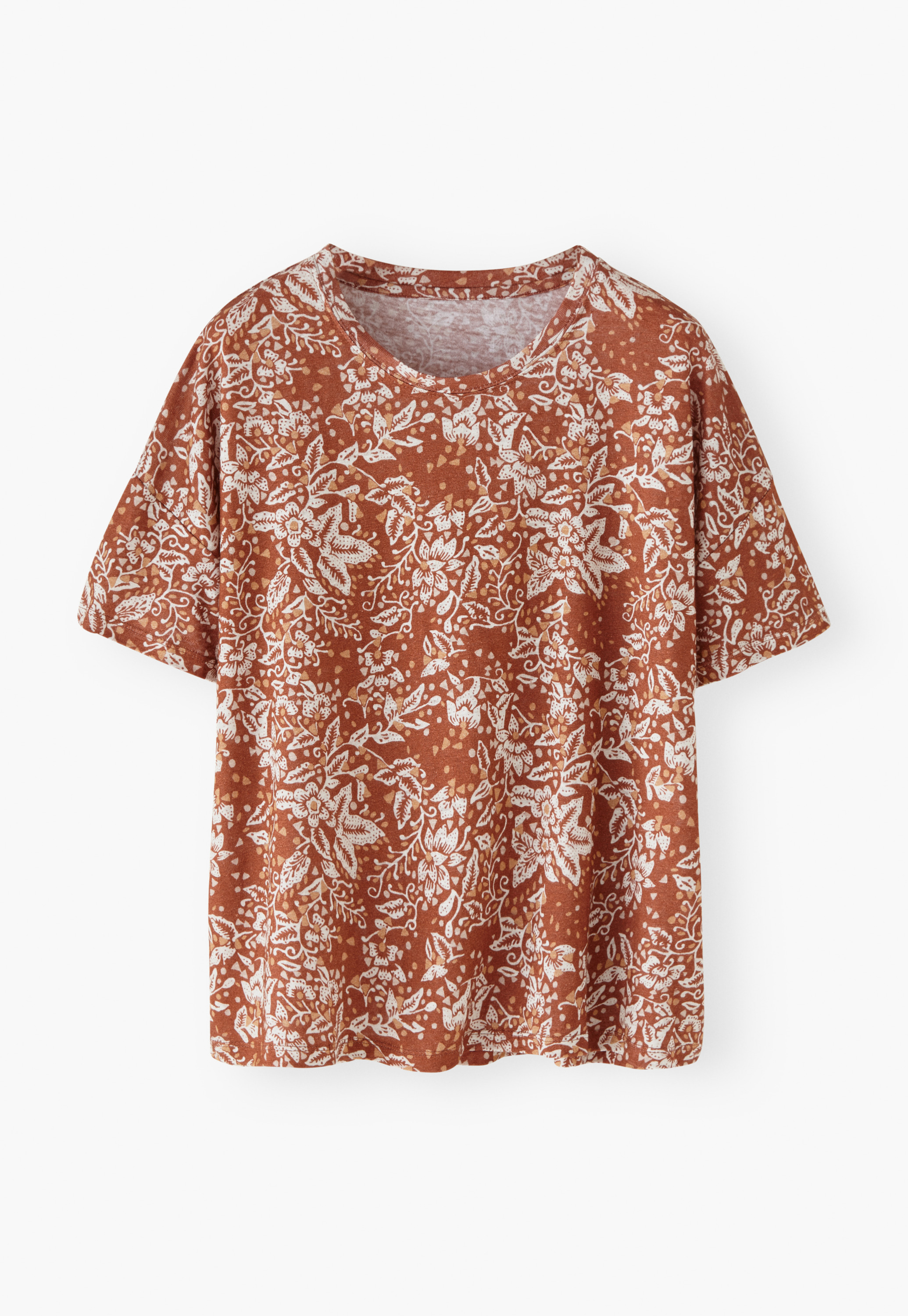 Wrap London - Print linen jersey T-shirt